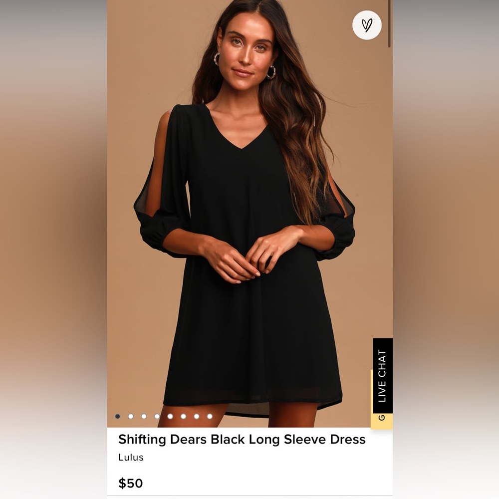 Lulus Shifting Dears Black Long Sleeve Dress